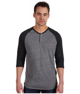 Alternative Apparel 3/4 Raglan Henley Mens T Shirt (Gray)
