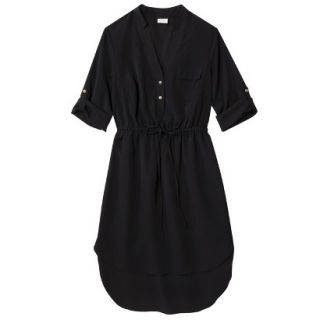 Merona Womens Drawstring Shirt Dress   Black   XL