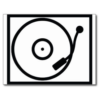 record player turntable icon postcard