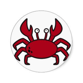 Simple funny cartoon red crab stickers