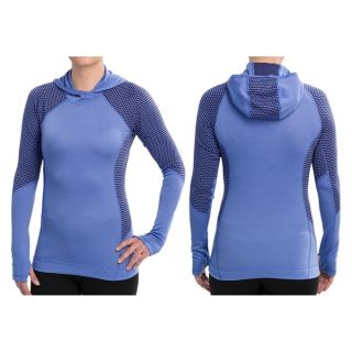 SmartWool NTS Midweight Pattern Base Layer Hoodie Shirt   UPF 50+  Merino Wool  Long Sleeve (For Women)   GRAPHITE (M )