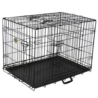 Go Pet Club Black Metal 3 Door 24 inch Pet Cage Go Pet Club Crates