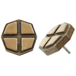 Merola Tile Contempo Cross Bronze 1 1/5 in. x 1 1/5 in. Mosaic Medallion Pin Insert Wall Tile (4 Pack ) WGMPCRBR
