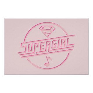 Supergirl Pink Music Note Poster