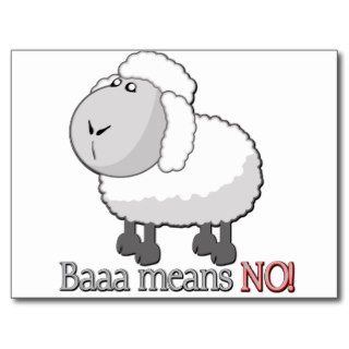 Baaa means NO Postcards