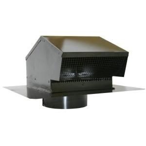 Speedi Products 6 in. Black Galvanized Flush Roof Cap with Removable Screen, Backdraft Damper & 6 in. Collar EX RCGC 06