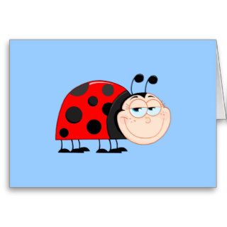 Ladybug Ladybugs Bug Bugs Funny Insect Cute Smile Card