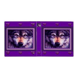 Lone Purple Wolf Vinyl Binders