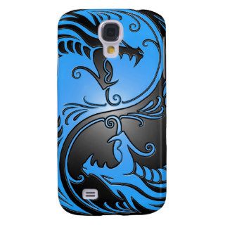 Yin Yang Dragons, blue and black Galaxy S4 Case