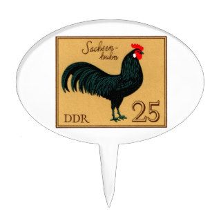 1979 Germany Saxonian Rooster Postage Stamp Cake Topper