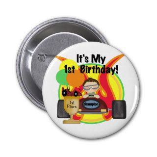 Race Car 1st Birthday Tshirts and Gifts Pin