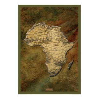 3D AFRICAN MAP Art Poster