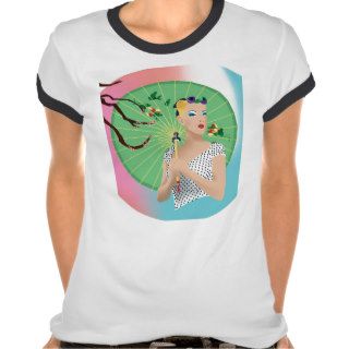 Asian Inspired Pin Up Portrait Tshirts