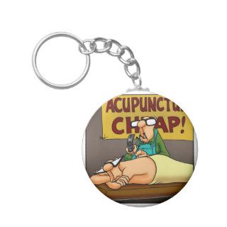 Funny Acupuncture Medical Cartoon Gift Keychain
