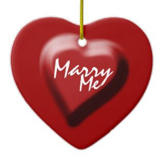 "Marry me" "I love you" red heart Ornaments