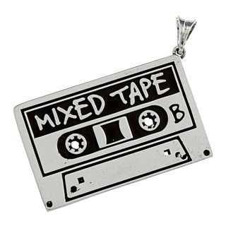 White Trash Charms Sterling Silver 2D Cassette Tape Necklace Sterling Silver Necklaces