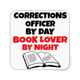 Book Lover Corrections Officer Square Stickers