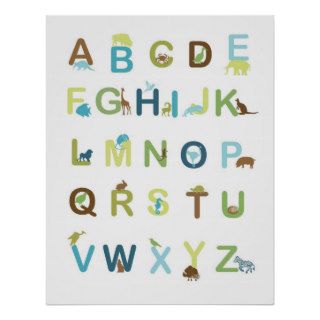 Alphabet Poster in earthy colors