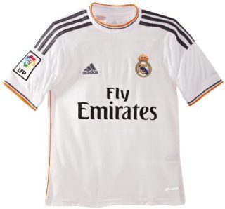 adidas Kinder Kurzärmliges Fußballtrikot Real Madrid Home Jersey, White/Lead/Light Orange, 176, G81137 Sport & Freizeit