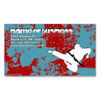 martial arts  grunge silhouettes  business cards