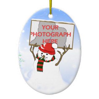 Cute personalized photo snowman Christmas tree Christmas Ornament