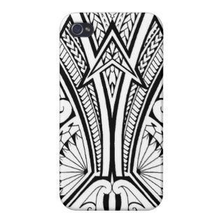 Polynesian tribal tattoo with bold patterns covers for iPhone 4