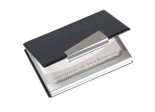 Sigel VZ131 Visitenkarten Etui, silber, schwarz, Alu/Lederoptik, für bis zu 20 Karten (max. 90x58 mm) Bürobedarf & Schreibwaren