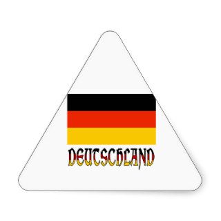 Deutschland Flag & Word Triangle Stickers