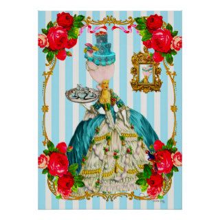 Marie Antoinette Blue Cakes and Tea Giant Poster
