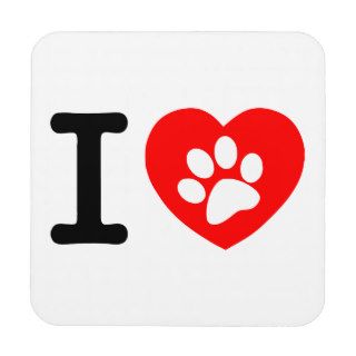 RHLAC  RED HEART LOVE ANIMALS CAUSES MOTIVATIONAL BEVERAGE COASTER