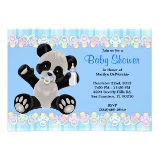 CUTE Sweet Plush Baby Panda Bear Baby Shower Personalized Invitations