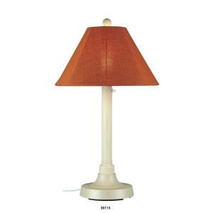 Patio Living Concepts San Juan 34 in. Outdoor Bisque Table Lamp with Chile Linen Shade 30115