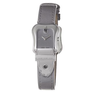 Fendi Women's 'B. Fendi' Silver Dial Grey Patent Leather Strap Watch Fendi Women's Fendi Watches