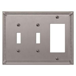 Creative Accents Imperial 2 Toggle 1 Decorator Wall Plate   Brushed Nickel 3029BN