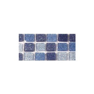 RAYHER   Acryl Mosaik, Glitter, selbstklebend, 5mm, quad., SB Btl. 144 Stück,3 Farben, lagune Spielzeug