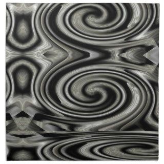 Black And White Psychedelic Swirl Napkins