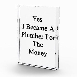 Yes I Became A Plumber For The Money Award