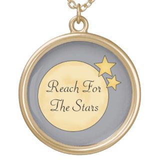 Reach For The Stars Moon and Stars Cute Art Personalized Necklace