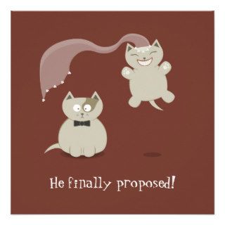 Funny Cartoon Cats Save the Date Announcement