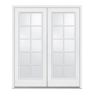 JELD WEN 60 in. x 80 in. White Right Hand Inswing Steel French Patio Door F43989