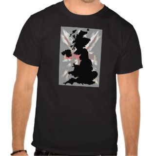 Map England Ireland Scotland Image Design T Shirts