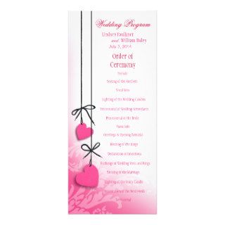 Heartstrings Wedding Program pink Invites