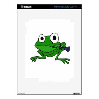 XX  Funny Frog Playing Clarinet iPad 3 Decals