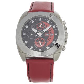 Steinhausen Crescent Auto Red leather Full Calendar Watch Men's Steinhausen Watches