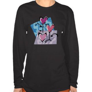 Customizable Abstract Flower Heart Design T shirt