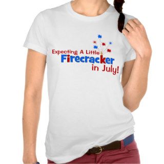 Expecting A Little Firecracker in July Tee Shirts