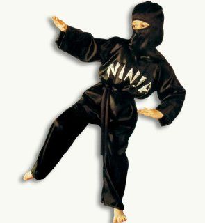Black Ninja 2tlg mit Gürtel u Kopfbedeckung Kinder Kostüm Gr 164 Sport & Freizeit