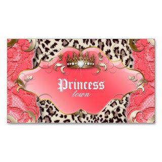 Fashion Jewelry Business Card Leopard Lace Coral