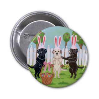Labrador Easter Bunnies Buttons