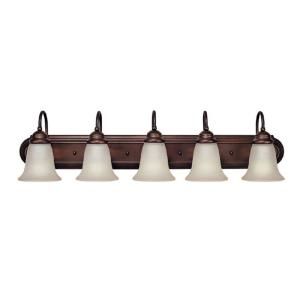 Filament Design 5 Light 8 in. Vanity Burnished Bronze Finish Mist Scavo Glass DISCONTINUED CLI CPT203394636